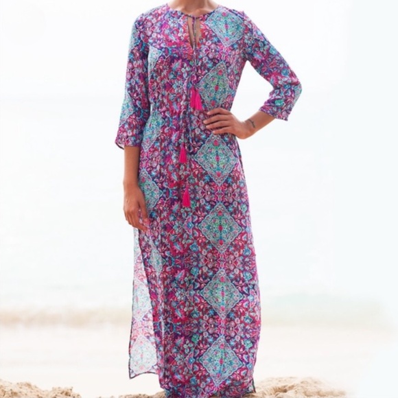 Seafolly Tapestry Long Line Casablanca Kaftan XL - Picture 6 of 15